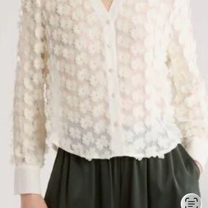 Adrianna Papell Cream Floral Women's Blouse. Size Small with tags